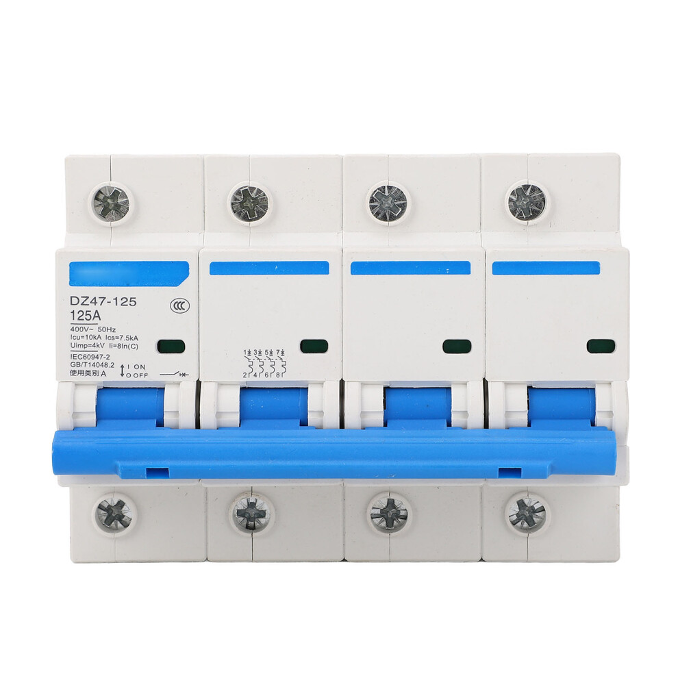 125A 4P Miniature Circuit Breaker 400V Overload Guard Switch 7691391245373