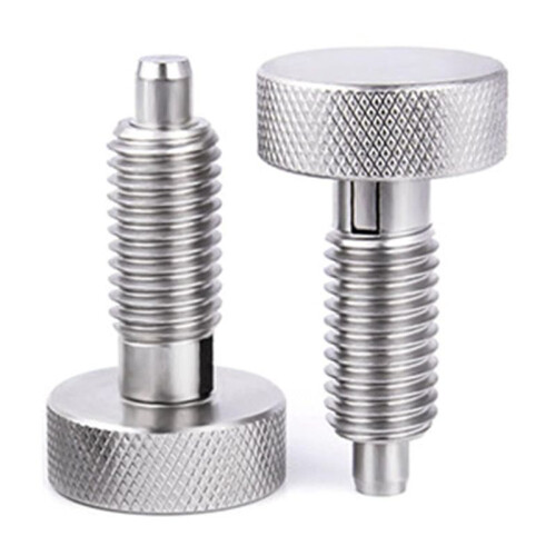 2Pcs Stainless Steel Hand Retractable Spring Plungers with Knurled Handle - Quick Release Locking Pin M10