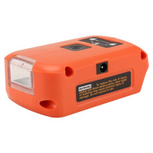 Adattatore batteria per caricabatteria USB per batteria al litio Nero e Decker 20V, luce da lavoro un LED con doppio caricatore USB e porta 12V