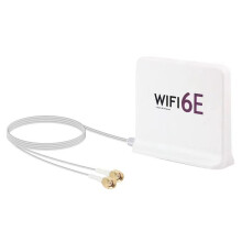 Portable 2.4G/5G/6G WiFi 6E Antenna with Cable Indoor Wireless Antenna with Magnetic Bottom for Network Card White