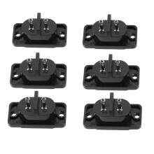 Black 2 Pin IEC320 C8 Screw Mount Inlet Plug Socket AC 250V 2.5A 6 Pcs