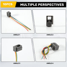 10 Pcs 616E 4P4C RJ9 Female Telephone Connector Adapter w 4 Wires 8cm
