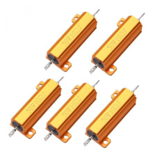 5pcs 50W 10 Ohm 5% Aluminum Housing Case Resistor, Wirewound Resistors Screw Tap Chassis Mounted, LED Car Resistor