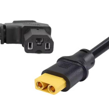 XT90 Charger Cable for Motorcycle Battery Female Terminal to 3Pin Elbow Extension Cable Connector
