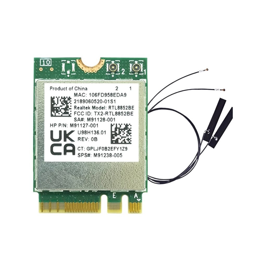 Rtl8852be Wireless Wifi Card With Built-In Antenna Ax1800 Wifi6 Wlan 802.11Ax Bluetooth5.2 Dual-Band 2.4G+5G Wlan 6032483724665