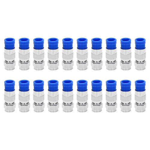 Rg6 F Type Connector Coax Coaxial Compression Fitting 20 Pack ()