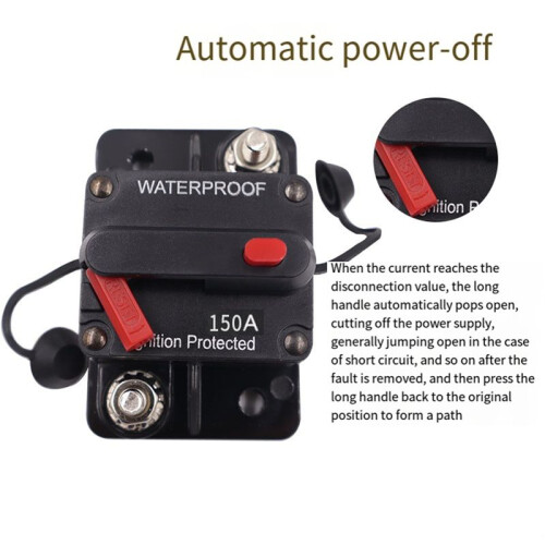 12-48V  Interruttore Automatico Fusibile Reset Impermeabile 150A AMP per Auto Barca Auto 2