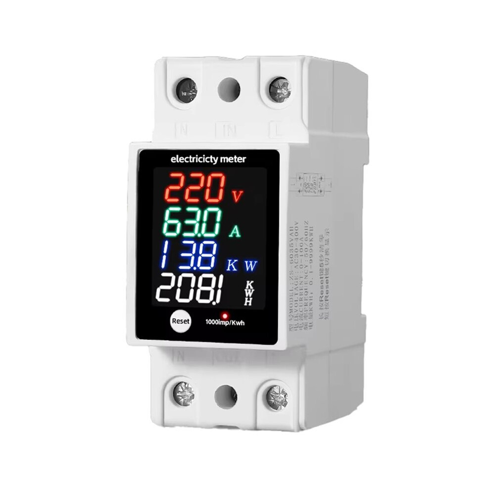 Zs-6035Vakw Digital Meter Din Rail Electricity Usage Monitor Ac30-400V Voltmeter Ammeter Watt Kwh Frequency 6031112800893