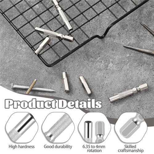 1/4 to 4mm Bit Adapter, 6 PCS Hex Screw Driver Bit Adapter Magnetic, 1/4 to 4mm Hex Adapters,for Bits Set 2