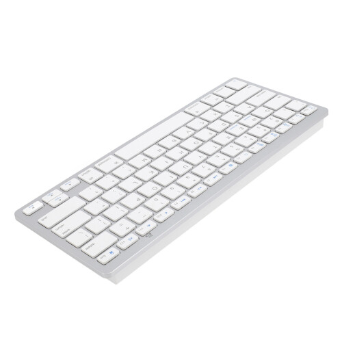 78 Keys Wireless Silent Bluetooth Keyboard - Slim Silver for Laptop & Desktop