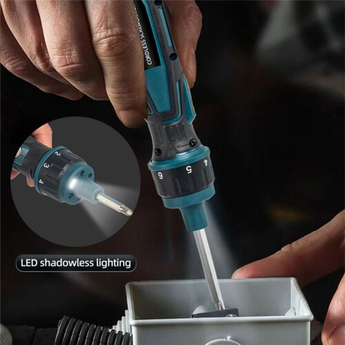 LONGSA 3.6V Cordless Electric Screwdriver Torque Precision Power Tool with Flashlight Screw Driver Bits Charging Handle 2
