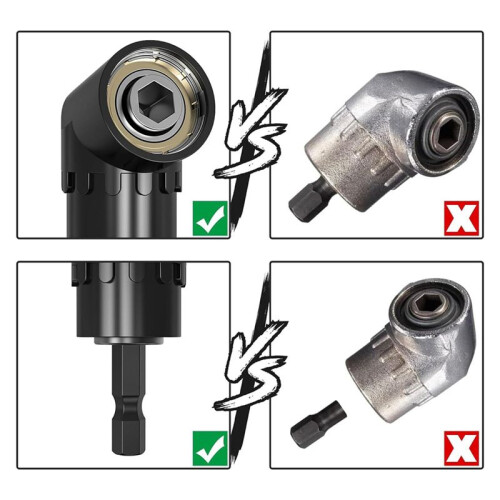 4PCS Right Angle Drill Attachment Impact Grade Power Hand Tool Driver Rotatable Socket Adapter Extension Set 2