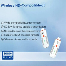 Trasmettitore Wireless 50M Adattatore Dongle TV Compatibile con Estensore Video Audio per TV Monitor Proiettore PC Solo TX