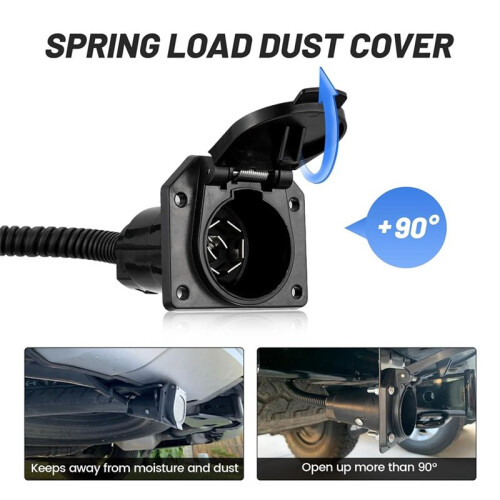 7 Way RV Trailer Light Connector Socket 7 Pin Wire Electrical Trailer Adapter Quick Converter with Mounting Bracket 1