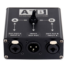 Passive 2 in 1 Out or 1 in 2 Out XLR Balanced Audio Source Switcher Box Manual Selector for Microphone Sound Card Mixer