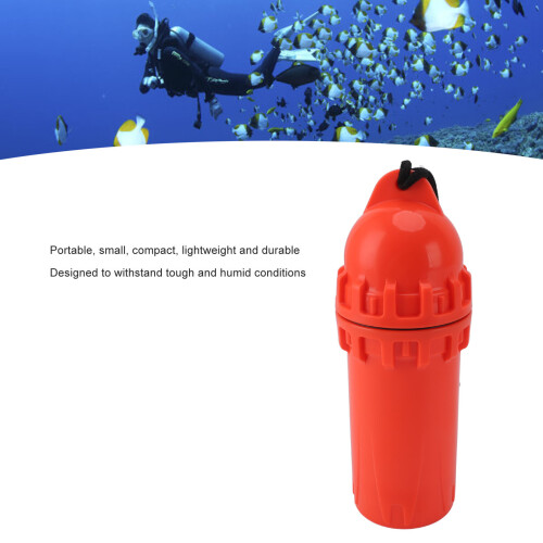 Red Underwater Waterproof Cylindrical Dry Box 20x6.5cm 2