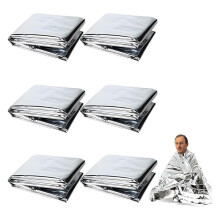 Foil Blanket 6 Pack, Foil Blankets, Emergency Thermal Blankets for Outdoor Activities, Emergency Blanket