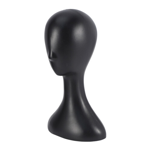 2X Lady High Plastic  Wig  Female Model  Black 2