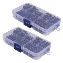 132Pcs DIP IC Sockets Adaptor Solder Type Socket Kit 6,8,14,16,18,20,24,28 Pin for  PCB DIY Kit
