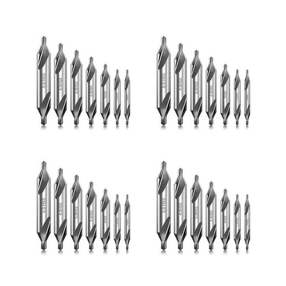 28 Pcs Center Drill Bits Set 60-Degree Angle Center Drill Bits Kit Countersink Tools For Lathe Metalworking 6033479437804