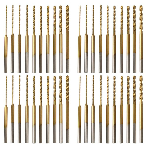 Micro-Twist Drill Bit Set - 40Pcs 0.6mm-2.2mm Tiny Drill Bit 2.35 Shank HSS  Engraving Drill Bits Hole Drilling Tool