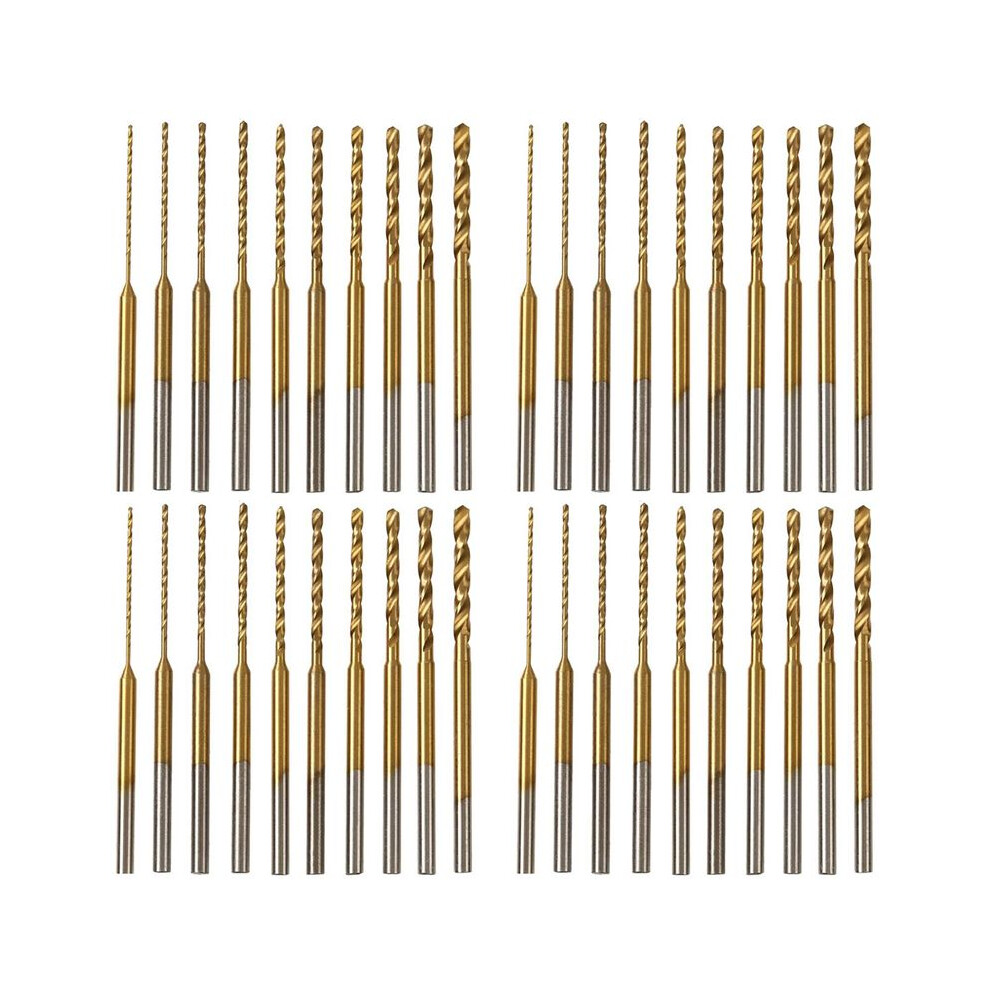 Micro-Twist Drill Bit Set - 40Pcs 0.6Mm-2.2Mm Tiny Drill Bit 2.35 Shank Hss Engraving Drill Bits Hole Drilling Tool 6033075406327
