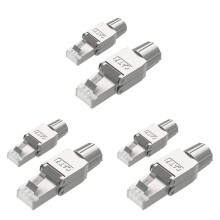 6 Pcs for RJ45 CAT7 Connectors Tool Free Shielded Toolless Modular Network Plug for Installation Cable