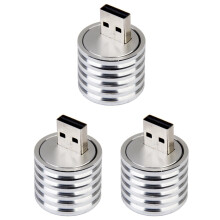 3X Lampe de Poche Torche Electrique En Aluminium 3W USB LED Lampe de Poche Lumiere: Blanche