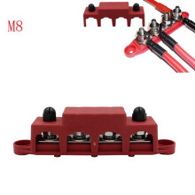 2X M8 48V 250A 4 Terminal Studs Busbar Power Distribution Block BUSBAR Box Car Rv Marine Cable Organizer Box