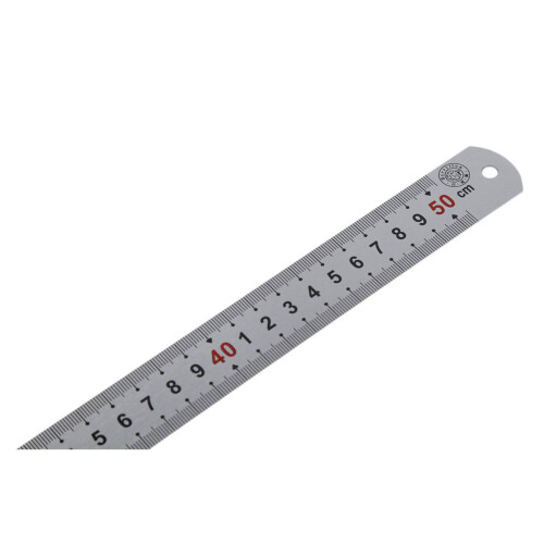 3X Double Side Scale Stainless Steel Straight Ruler Measuring Tool 50cm