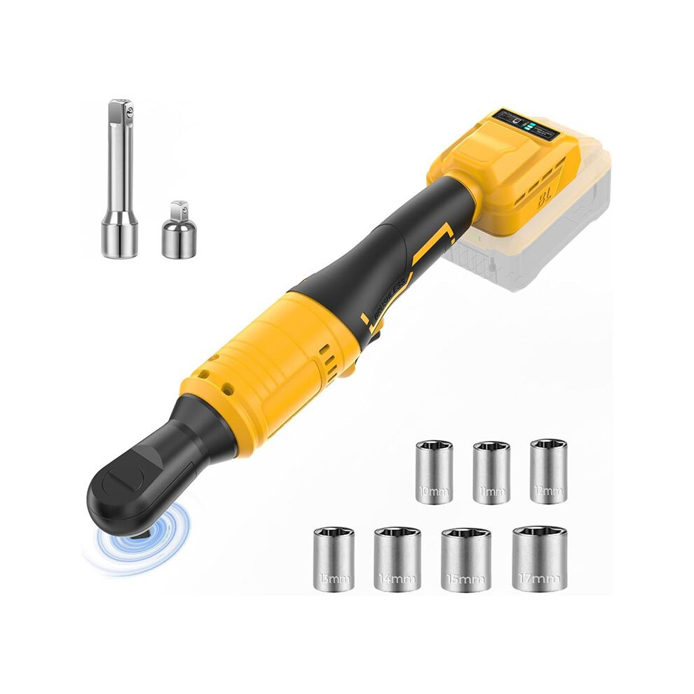 Cordless Ratchet Wrench 74Ft-Lbs Compatible 20V Max Battery 3/8-Inch Brushless Power Ratchet Wrench With Variable Speed 4713301986336