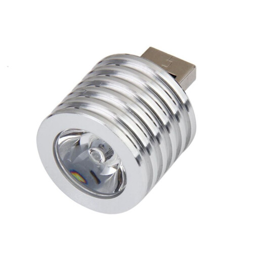 4X Aluminum 3W USB LED Lamp Socket Spotlight Flashlight White Light 1