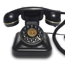 Retro Style Wired Dial Telephone Plug-in Home Fixed Landline Antique European Office Telephone Fashion Decoration Black