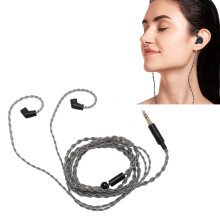 Silver Plated Copper Earphone Cable 120cm 3.5mm to 2 Pin 0.78mm