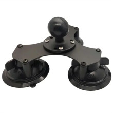 Cabeça Esférica de 1,5 Polegada para Janela de Carro, Trava Giratória, Base com Ventosa Tripla e Furo AMPS, Suporte Esférico para Telefone para
