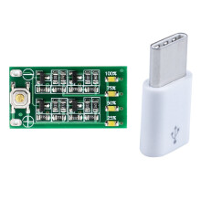 1x USB Type C 3.1 Male to Micro-USB 2.0 5 Pin Adapter & 1x 3S 11.1V 12V 12.6V Lithium Battery Capacity Indicator Module