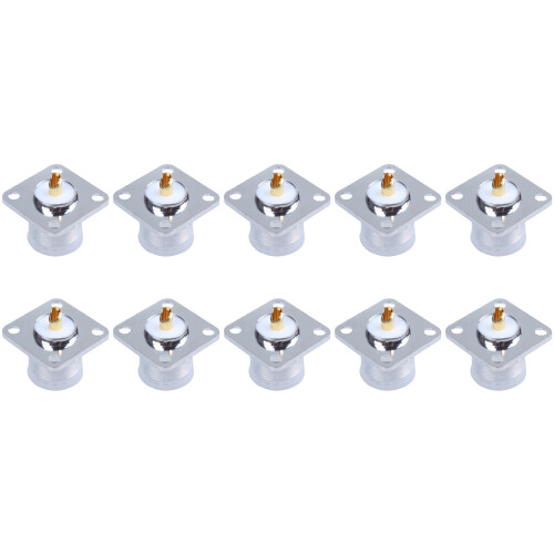 10X UHF Female SO239 Panel Chassis Mount Flange Deck Mount Solder Cup RF Connector