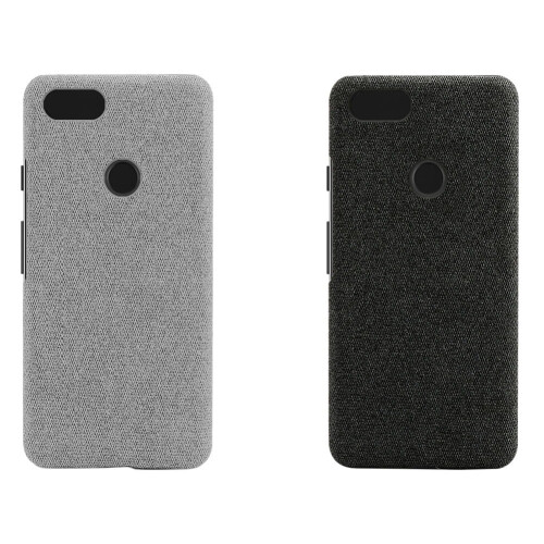 2 Pcs Phone Shell Cloth Leather Case Anti Drop Protective Cover Suitable for  Pixel 3, Light Grey & Black 1