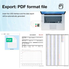 Registrador de Datos de Temperatura USB con Pantalla LCD, 65 000 Conjuntos, Informe PDF, de -30 A 70 C, para Alimentos y Medicamentos.