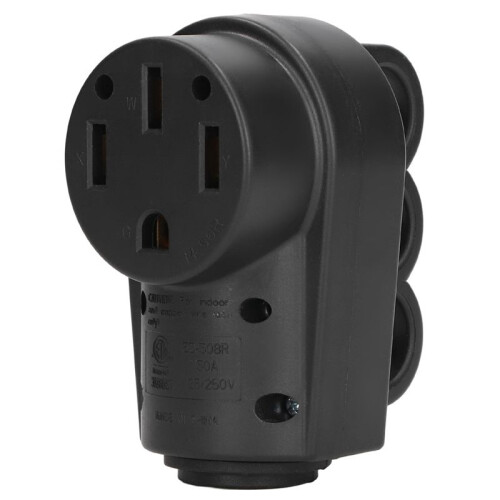 RV Female Plug 50A 125V Connector Receptacle with Handle Accessory for Replacement