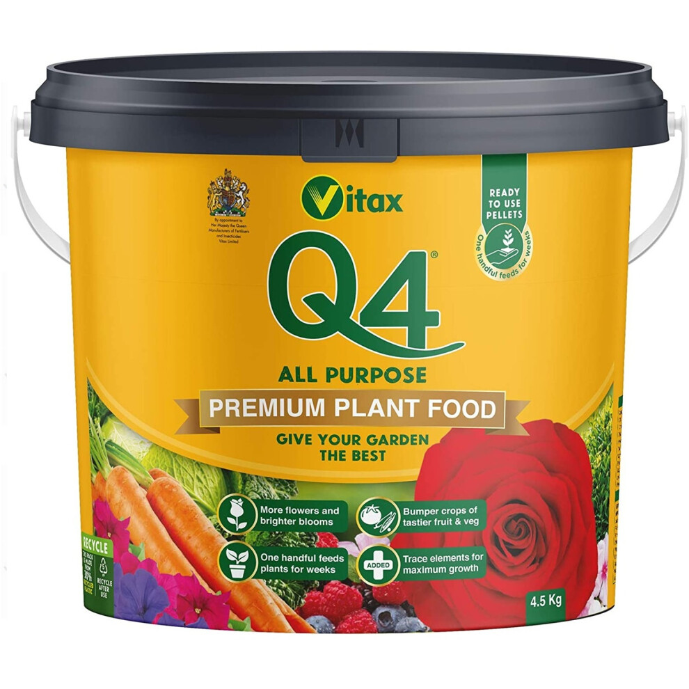 Monal Vitax Q4 4.5Kg | All Purpose Pelleted Plant Food | Balanced Fertiliser For Flowers, Fruit & Veg