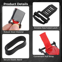 Helmet Quick Release Buckle Replacement Kit, Ratcheted Helmets for Chin Strap to 1inch, Motorcycle Helmets Red