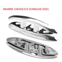 4PCS 6Inch Stainless Steel Cleat Marine Foldable Boat Cleats Folding Deck Mooring Cleat Flush Mount Cleat Boat Yachts