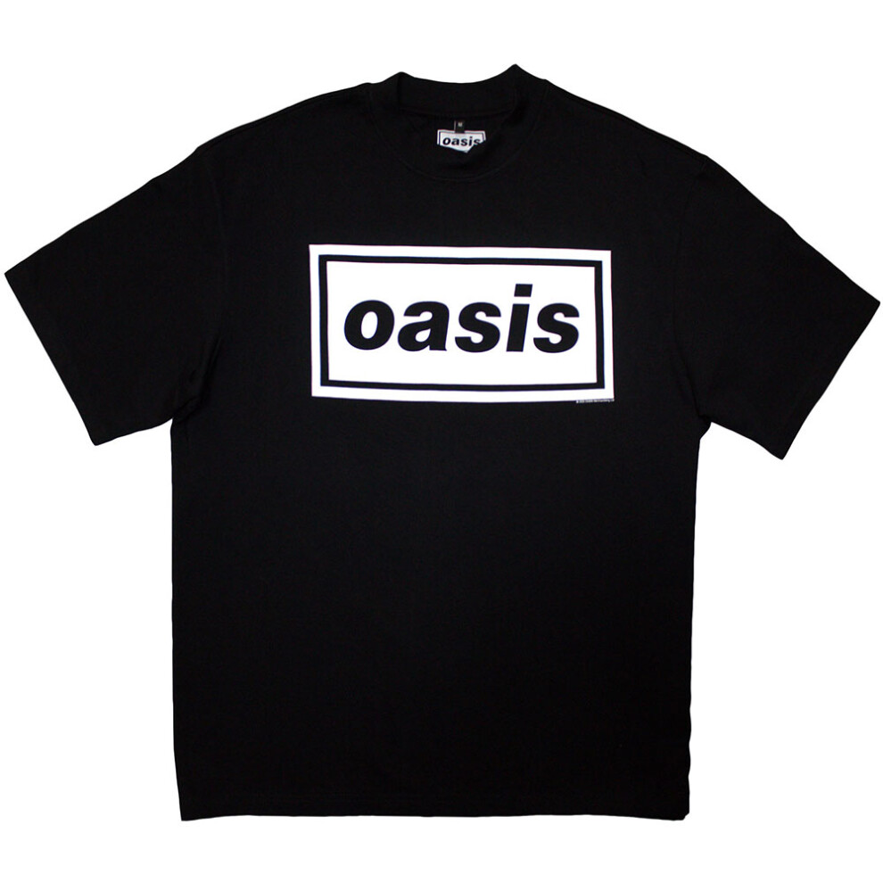 Oasis (S, ) Decca Band Logo Limited Edition 999 Only Oversized Boxy T Shirt Black