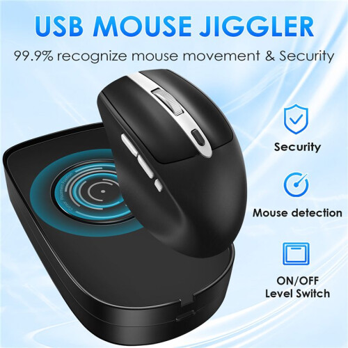 Mouse Jiggler USB Mouse Mover Mouse Movement Simulator with /OFF  for Computer Awakening, Keeps PC Active 2