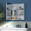 Living And Home Rectangular Wall Mount Mirror Cabinet with LED Lighting 3