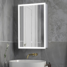 Rectangular Wall Mount Mirror Cabinet with LED Lighting