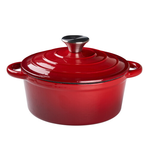 Living And Home (Red, 6L) Enameled Cast Iron Dutch Oven Pot with Lid 2