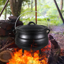 18cm W Cast Iron Cauldron with Lid
