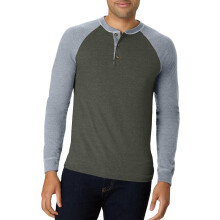 Hanes Men T-Shirt (L) Camouflage Green/OxfordGray